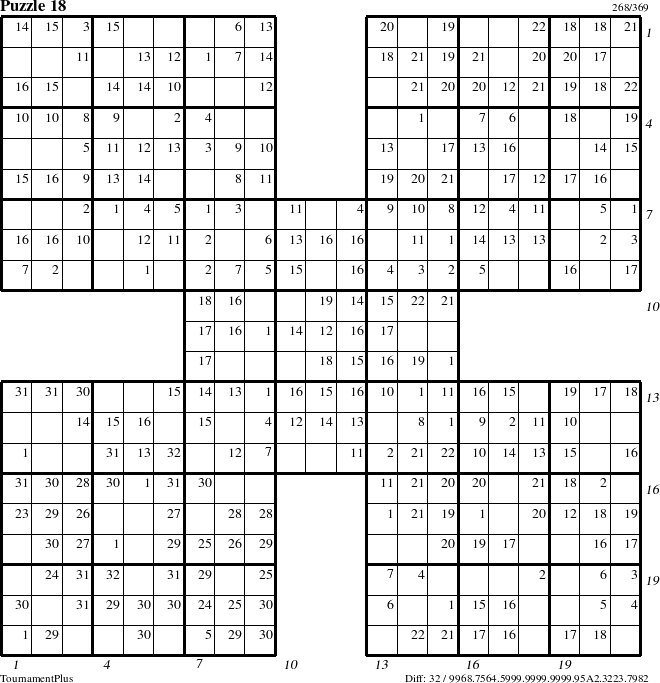 Step-by-Step Instructions for Puzzle 18 with all 32 steps marked