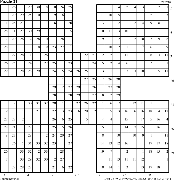 Step-by-Step Instructions for Puzzle 21 with all 33 steps marked