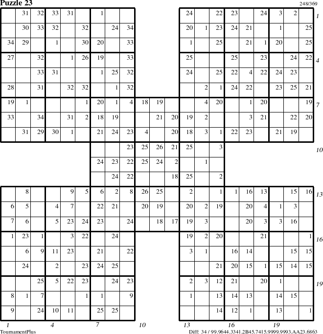 Step-by-Step Instructions for Puzzle 23 with all 34 steps marked