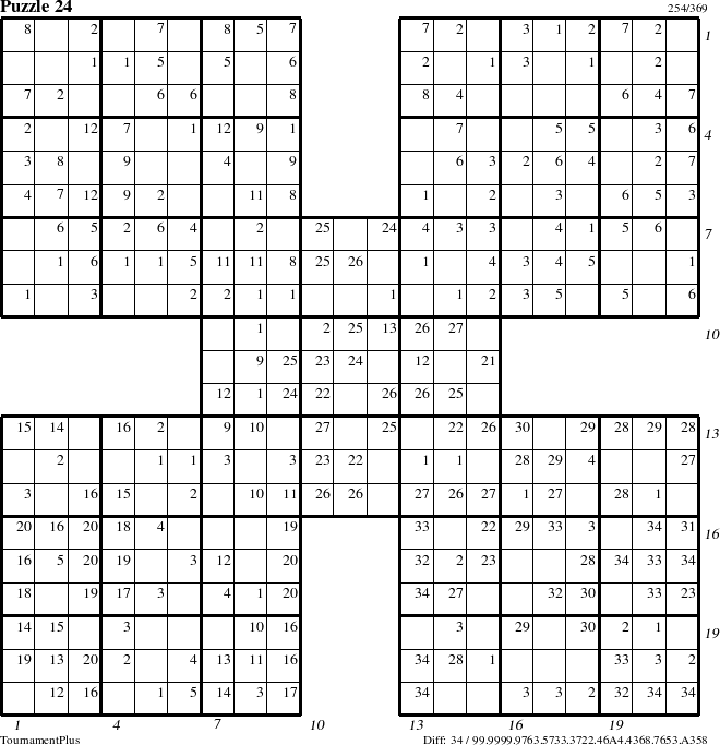 Step-by-Step Instructions for Puzzle 24 with all 34 steps marked