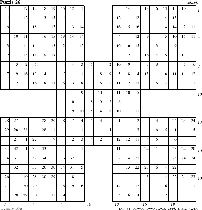 Step-by-Step Instructions for Puzzle 26 with all 34 steps marked