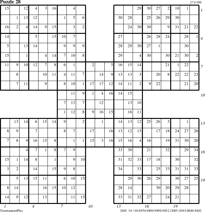 Step-by-Step Instructions for Puzzle 28 with all 34 steps marked