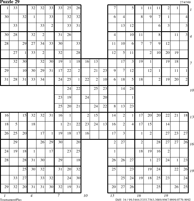 Step-by-Step Instructions for Puzzle 29 with all 34 steps marked