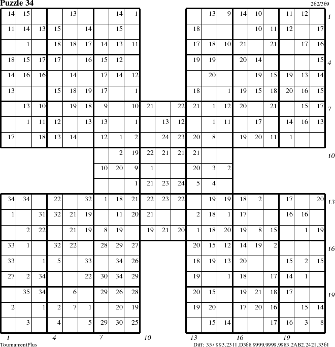 Step-by-Step Instructions for Puzzle 34 with all 35 steps marked