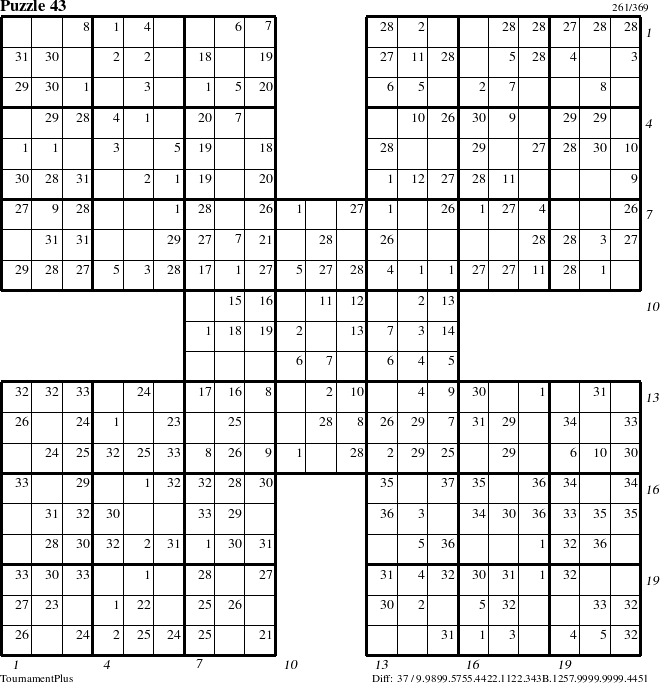 Step-by-Step Instructions for Puzzle 43 with all 37 steps marked