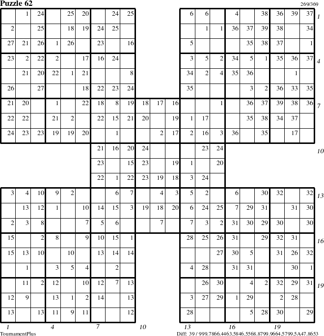 Step-by-Step Instructions for Puzzle 62 with all 39 steps marked