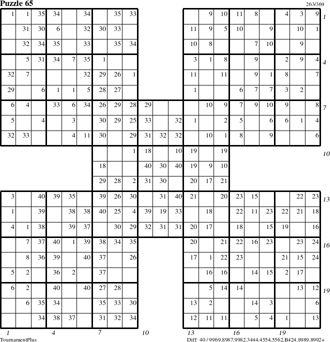 Step-by-Step Instructions for Puzzle 65 with all 40 steps marked