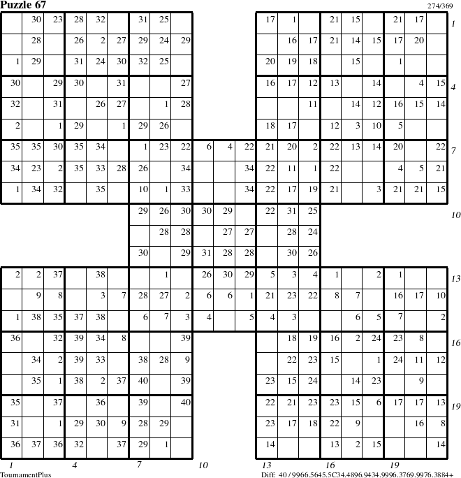 Step-by-Step Instructions for Puzzle 67 with all 40 steps marked