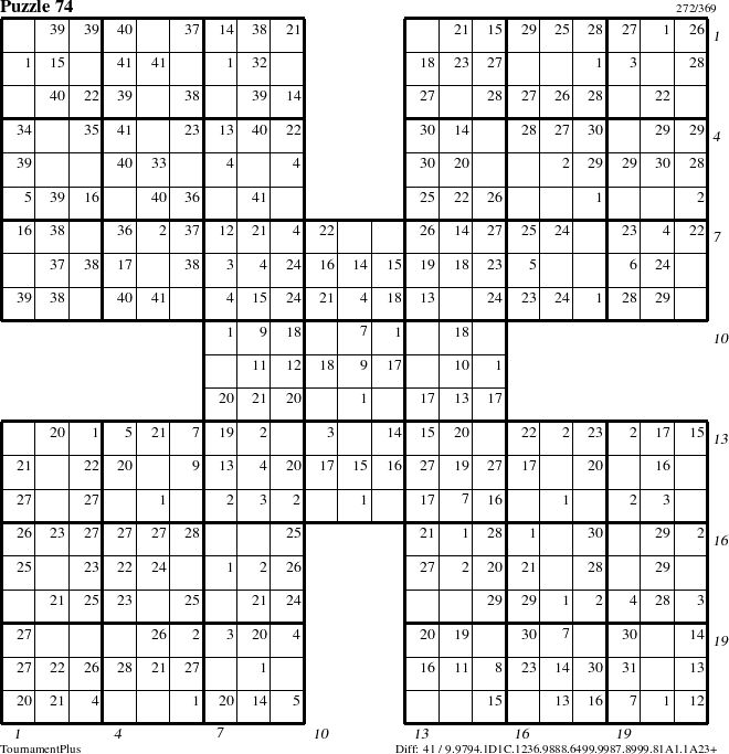 Step-by-Step Instructions for Puzzle 74 with all 41 steps marked