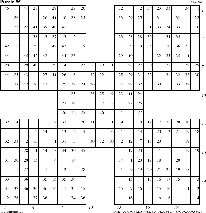 Step-by-Step Instructions for Puzzle 95 with all 45 steps marked