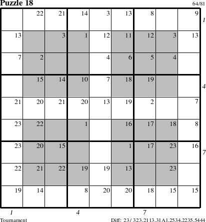 Step-by-Step Instructions for Puzzle 18 with all 23 steps marked