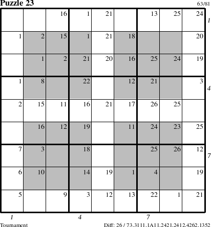 Step-by-Step Instructions for Puzzle 23 with all 26 steps marked