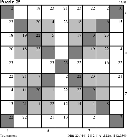 Step-by-Step Instructions for Puzzle 25 with all 23 steps marked