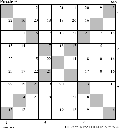 Step-by-Step Instructions for Puzzle 9 with all 23 steps marked