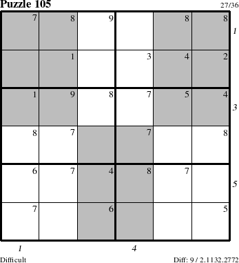 Step-by-Step Instructions for Puzzle 105 with all 9 steps marked