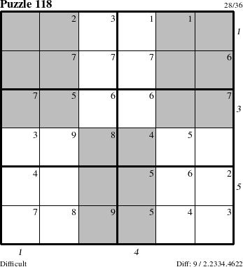 Step-by-Step Instructions for Puzzle 118 with all 9 steps marked