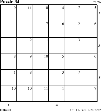 Step-by-Step Instructions for Puzzle 34 with all 11 steps marked