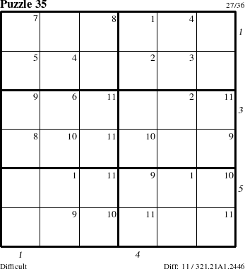 Step-by-Step Instructions for Puzzle 35 with all 11 steps marked