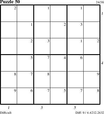 Step-by-Step Instructions for Puzzle 50 with all 9 steps marked