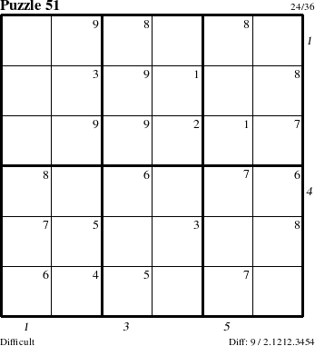 Step-by-Step Instructions for Puzzle 51 with all 9 steps marked