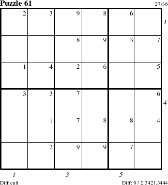 Step-by-Step Instructions for Puzzle 61 with all 9 steps marked