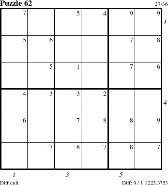 Step-by-Step Instructions for Puzzle 62 with all 9 steps marked