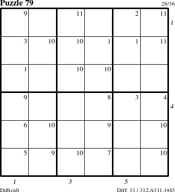 Step-by-Step Instructions for Puzzle 79 with all 11 steps marked