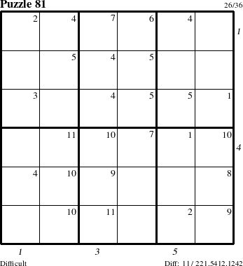 Step-by-Step Instructions for Puzzle 81 with all 11 steps marked