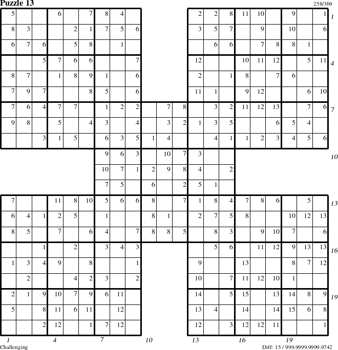 Step-by-Step Instructions for Puzzle 13 with all 15 steps marked