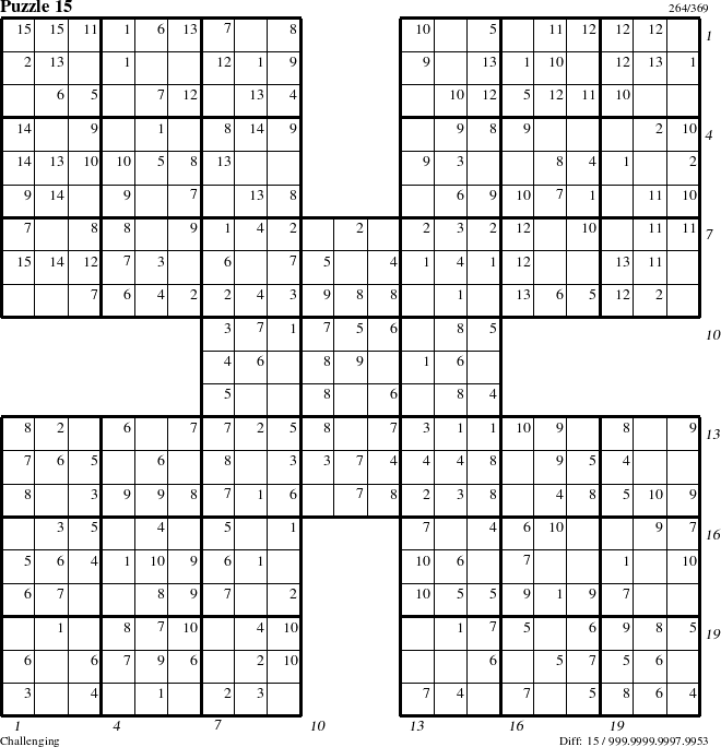 Step-by-Step Instructions for Puzzle 15 with all 15 steps marked