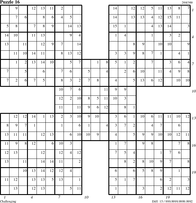 Step-by-Step Instructions for Puzzle 16 with all 15 steps marked