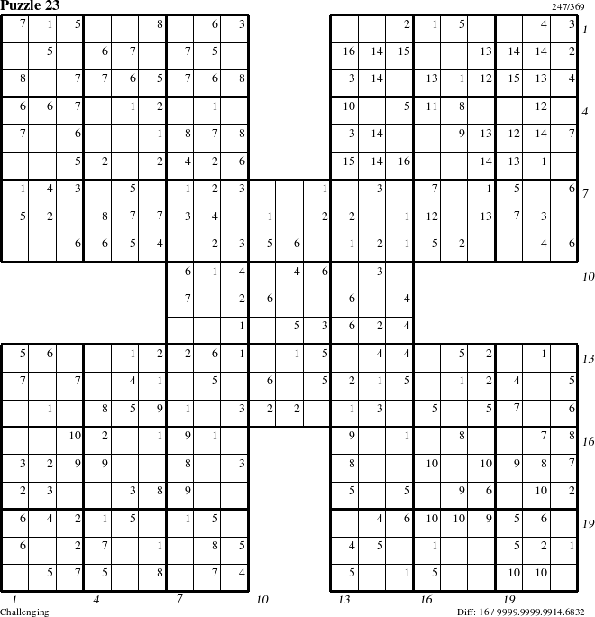 Step-by-Step Instructions for Puzzle 23 with all 16 steps marked