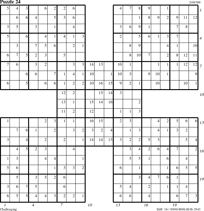 Step-by-Step Instructions for Puzzle 24 with all 16 steps marked