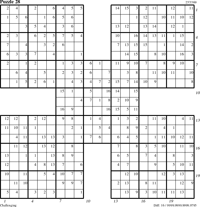 Step-by-Step Instructions for Puzzle 28 with all 16 steps marked