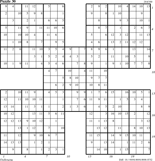 Step-by-Step Instructions for Puzzle 30 with all 16 steps marked