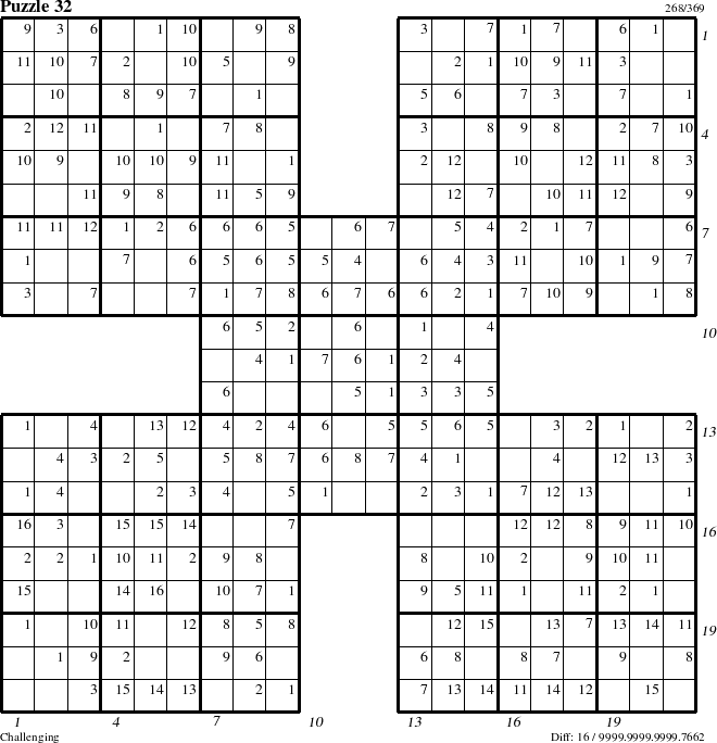 Step-by-Step Instructions for Puzzle 32 with all 16 steps marked