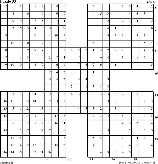 Step-by-Step Instructions for Puzzle 33 with all 17 steps marked