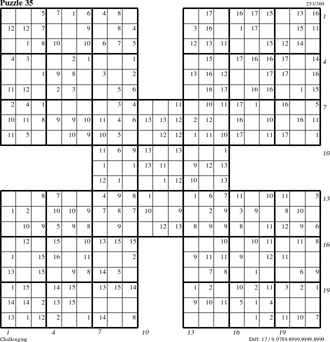 Step-by-Step Instructions for Puzzle 35 with all 17 steps marked