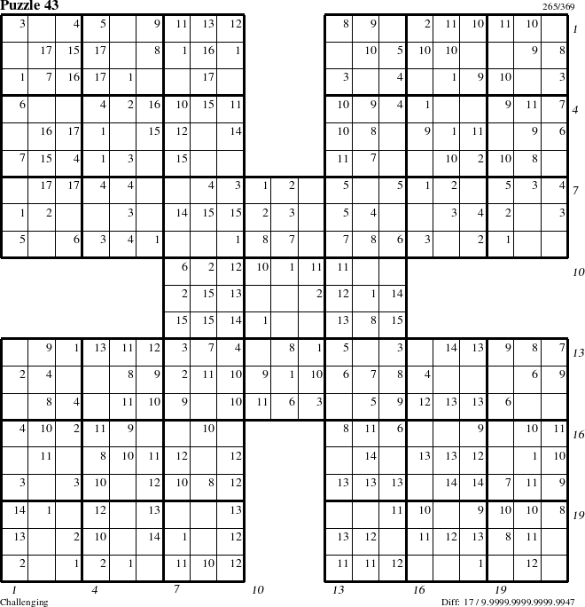 Step-by-Step Instructions for Puzzle 43 with all 17 steps marked