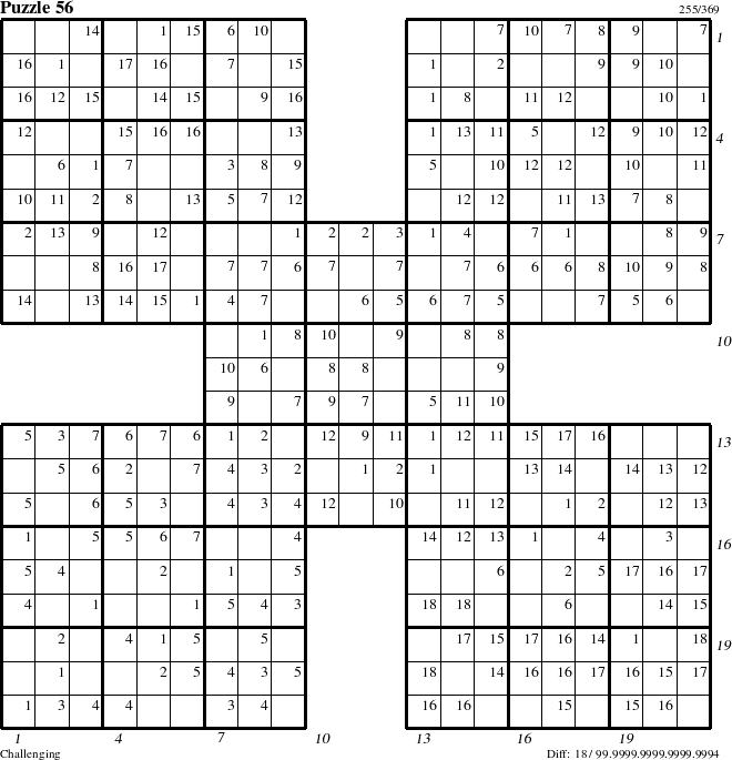 Step-by-Step Instructions for Puzzle 56 with all 18 steps marked