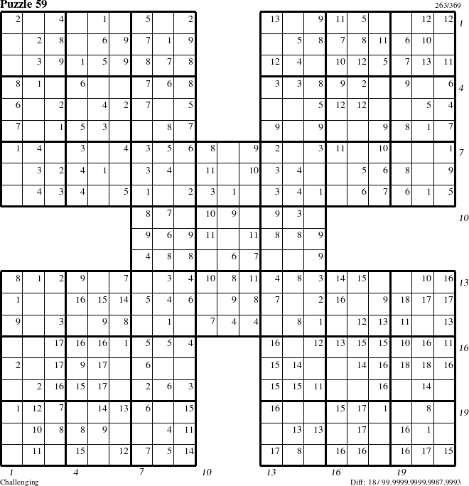 Step-by-Step Instructions for Puzzle 59 with all 18 steps marked