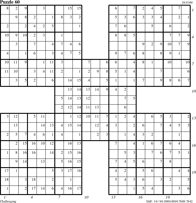 Step-by-Step Instructions for Puzzle 60 with all 18 steps marked