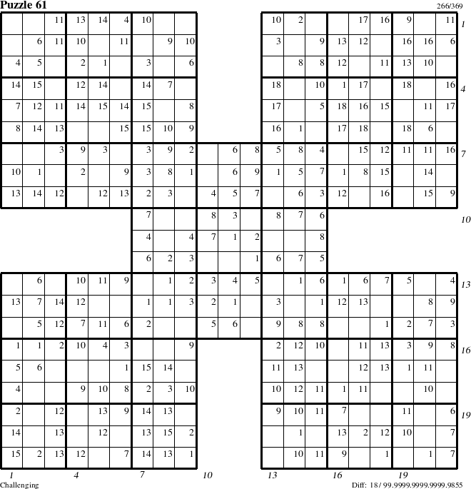 Step-by-Step Instructions for Puzzle 61 with all 18 steps marked