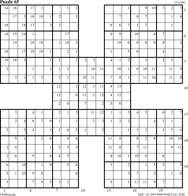 Step-by-Step Instructions for Puzzle 65 with all 19 steps marked