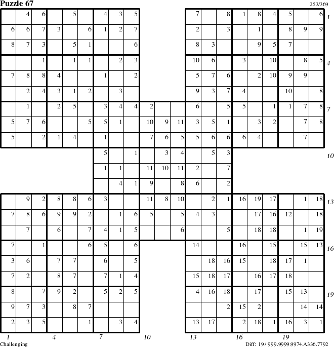 Step-by-Step Instructions for Puzzle 67 with all 19 steps marked