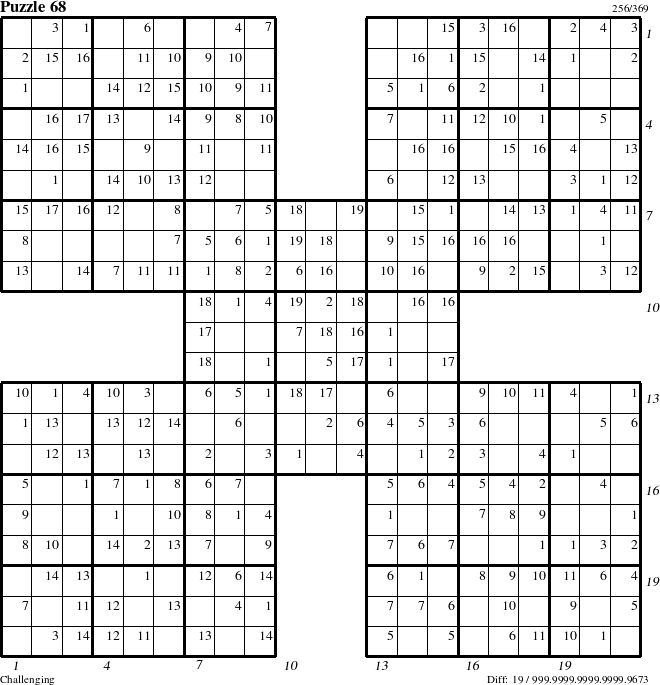 Step-by-Step Instructions for Puzzle 68 with all 19 steps marked