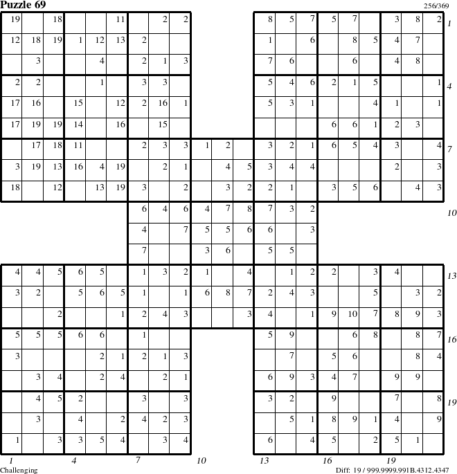 Step-by-Step Instructions for Puzzle 69 with all 19 steps marked