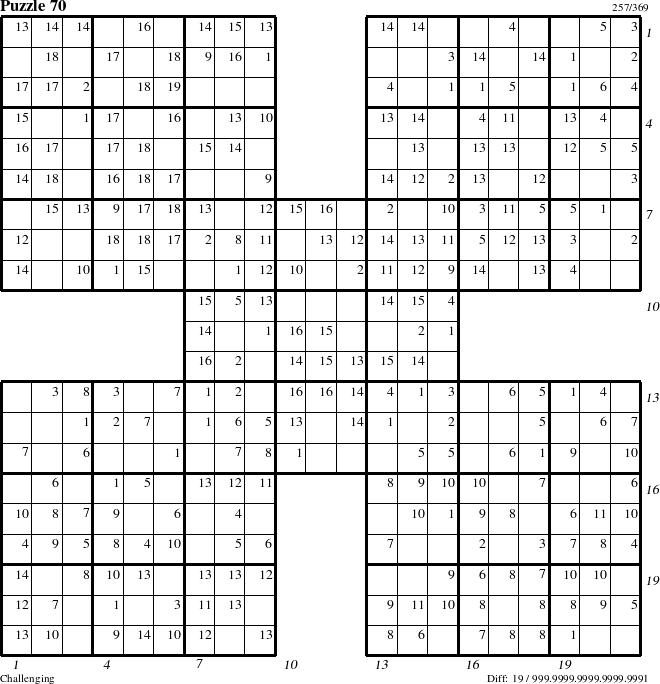 Step-by-Step Instructions for Puzzle 70 with all 19 steps marked