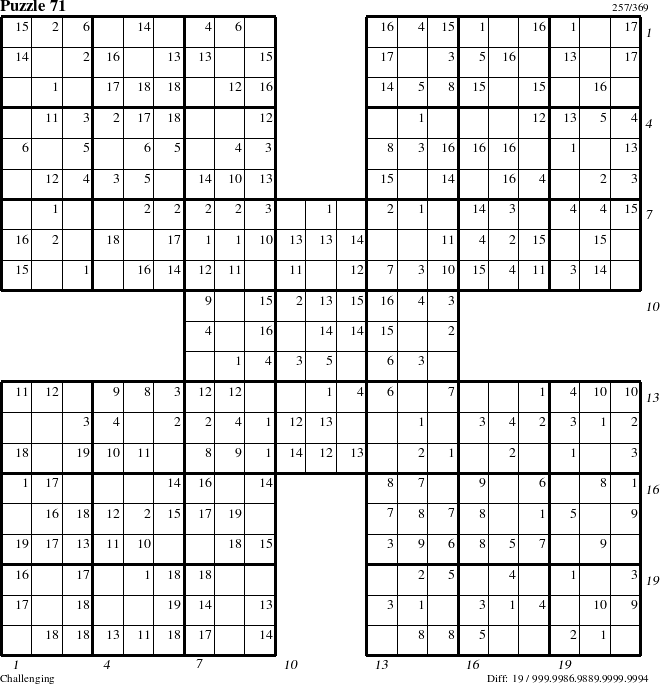 Step-by-Step Instructions for Puzzle 71 with all 19 steps marked