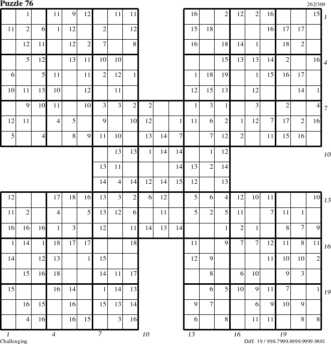 Step-by-Step Instructions for Puzzle 76 with all 19 steps marked